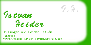 istvan heider business card